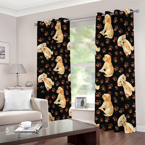 Labrador Retriever Puppy Pattern Print Blackout Grommet Curtains