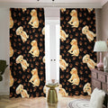 Labrador Retriever Puppy Pattern Print Dimout Pencil Pleat Curtains