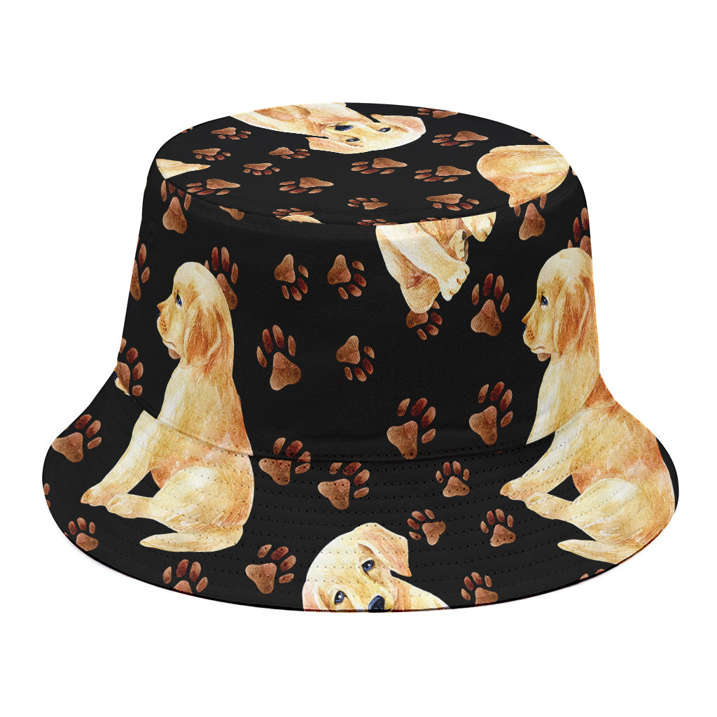 Labrador Retriever Puppy Pattern Print Bucket Hat