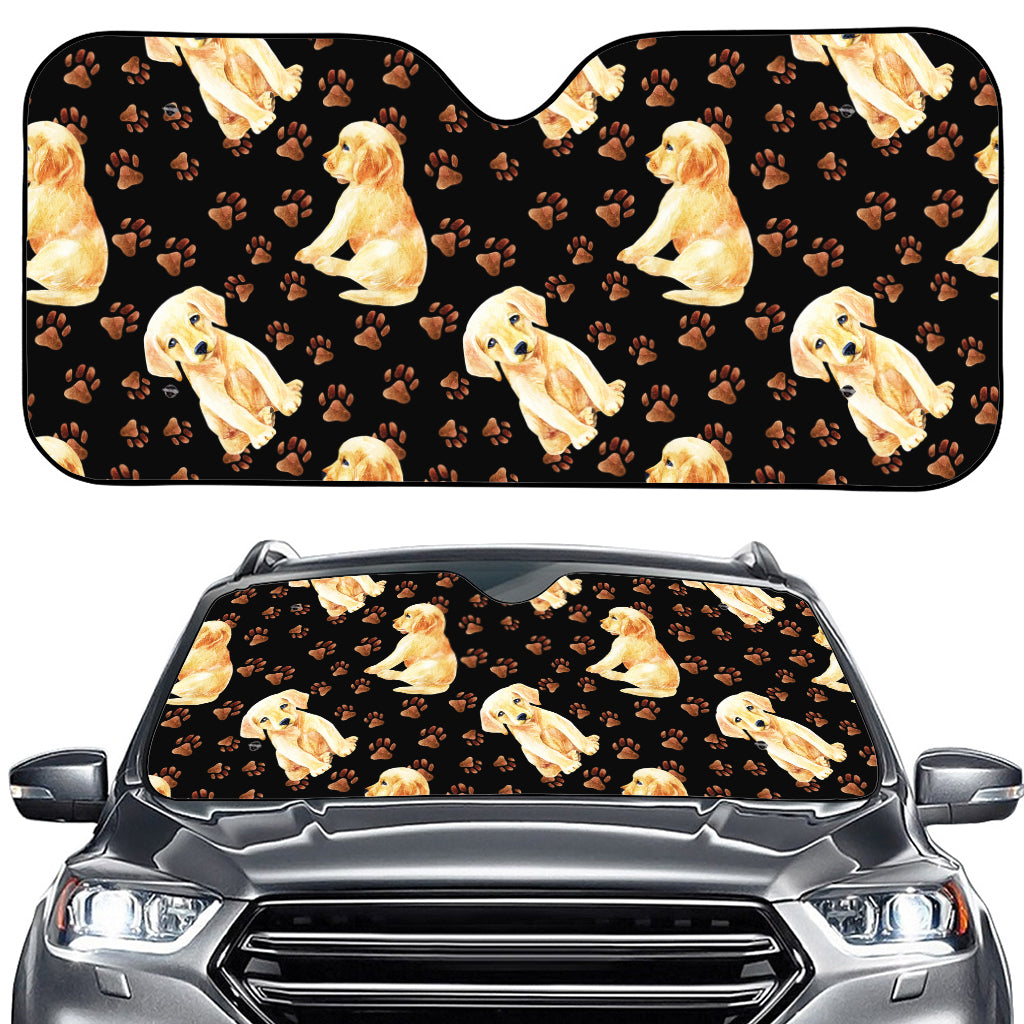 Labrador Retriever Puppy Pattern Print Car Windshield Sun Shade