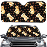 Labrador Retriever Puppy Pattern Print Car Windshield Sun Shade