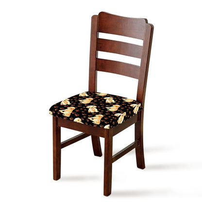 Labrador Retriever Puppy Pattern Print Chair Cushion Cover