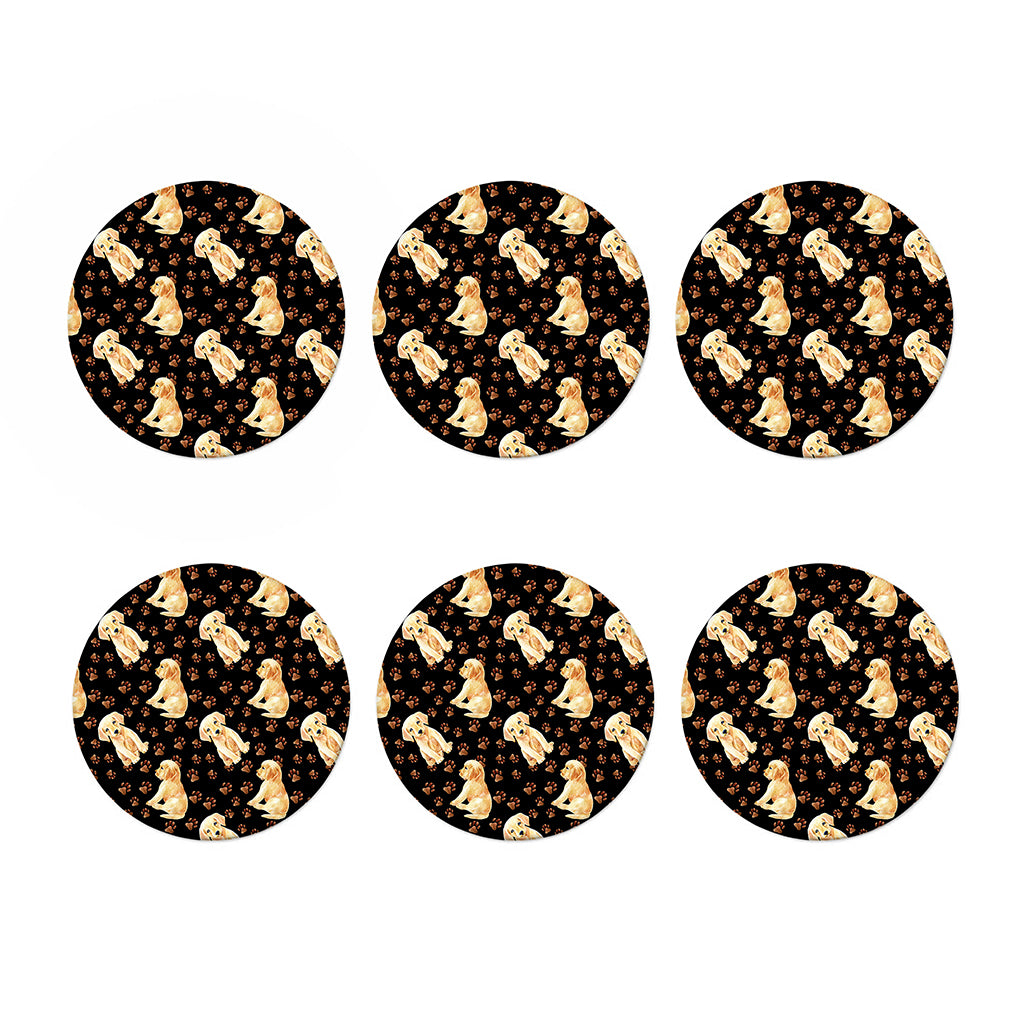 Labrador Retriever Puppy Pattern Print Coaster Set