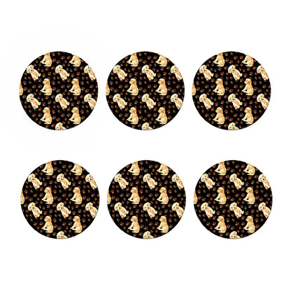 Labrador Retriever Puppy Pattern Print Coaster Set