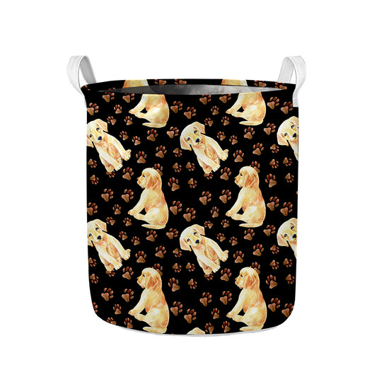 Labrador Retriever Puppy Pattern Print Collapsible Laundry Basket