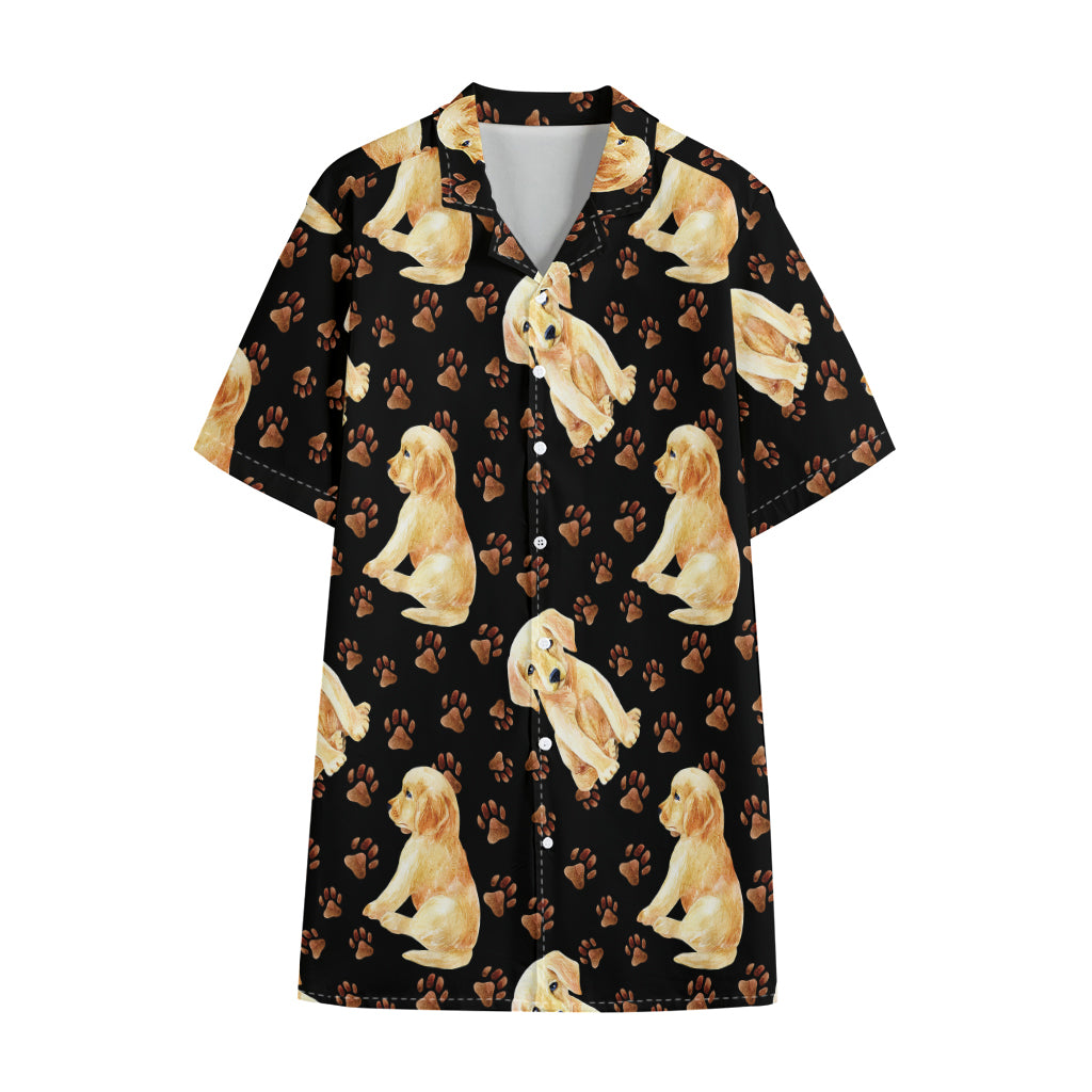 Labrador Retriever Puppy Pattern Print Cotton Hawaiian Shirt