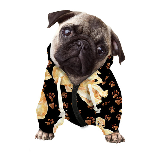 Labrador Retriever Puppy Pattern Print Dog Zip Up Hoodie