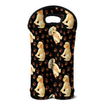 Labrador Retriever Puppy Pattern Print Double Neoprene Wine Tote
