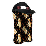 Labrador Retriever Puppy Pattern Print Double Neoprene Wine Tote