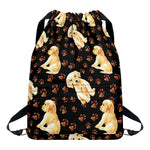 Labrador Retriever Puppy Pattern Print Drawstring Backpack