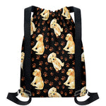 Labrador Retriever Puppy Pattern Print Drawstring Backpack