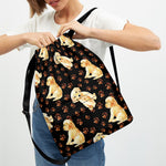 Labrador Retriever Puppy Pattern Print Drawstring Backpack