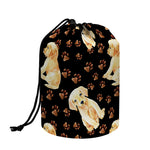 Labrador Retriever Puppy Pattern Print Drawstring Makeup Bag