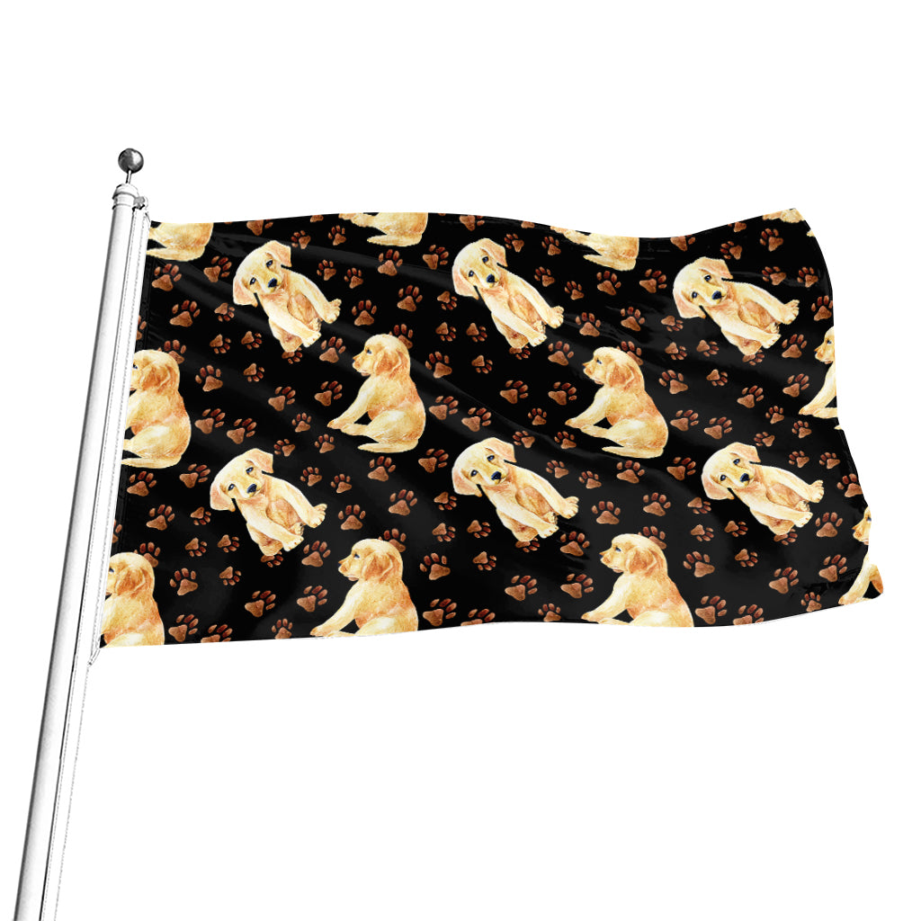 Labrador Retriever Puppy Pattern Print Flag
