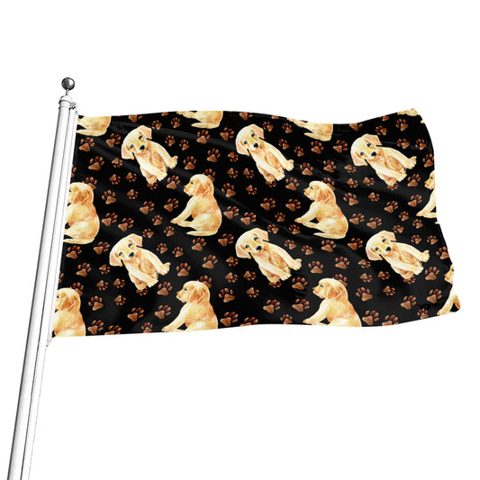 Labrador Retriever Puppy Pattern Print Flag