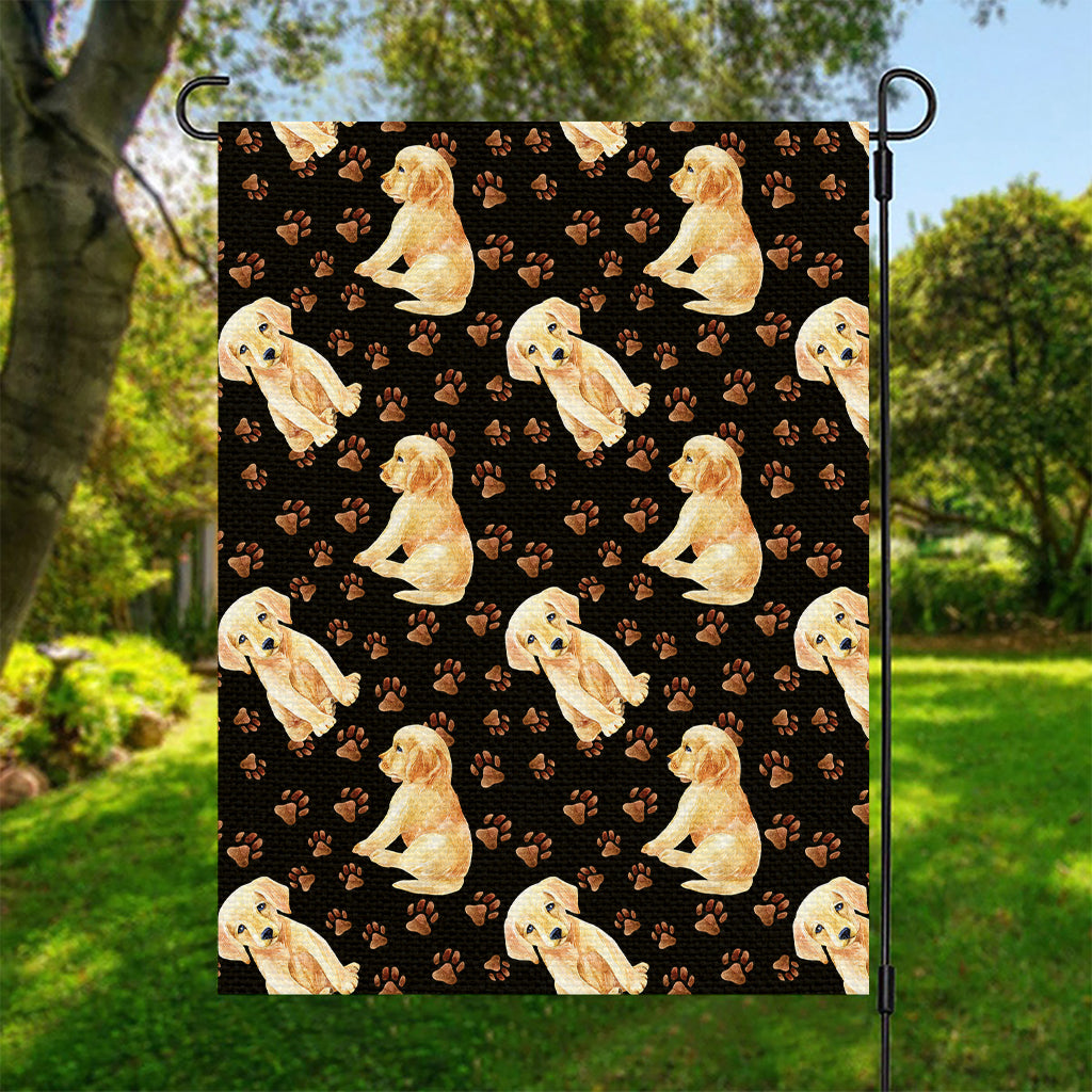 Labrador Retriever Puppy Pattern Print Garden Flag