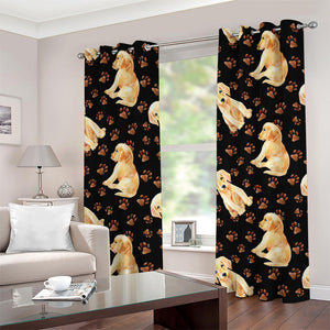 Labrador Retriever Puppy Pattern Print Grommet Curtains