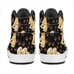 Labrador Retriever Puppy Pattern Print High Top Leather Sneakers