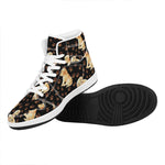 Labrador Retriever Puppy Pattern Print High Top Leather Sneakers