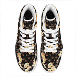 Labrador Retriever Puppy Pattern Print High Top Leather Sneakers