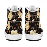 Labrador Retriever Puppy Pattern Print High Top Leather Sneakers