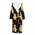 Labrador Retriever Puppy Pattern Print Hooded Bathrobe
