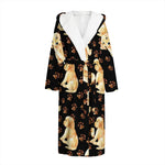 Labrador Retriever Puppy Pattern Print Hooded Bathrobe