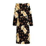Labrador Retriever Puppy Pattern Print Hooded Bathrobe