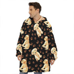 Labrador Retriever Puppy Pattern Print Hoodie Blanket