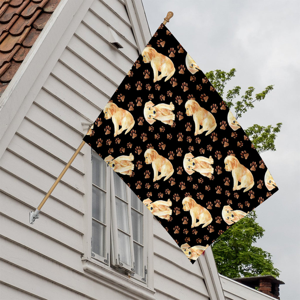 Labrador Retriever Puppy Pattern Print House Flag
