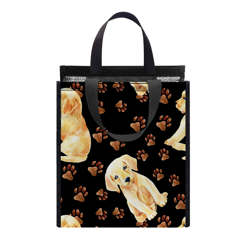 Labrador Retriever Puppy Pattern Print Insulated Lunch Tote