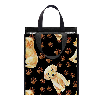 Labrador Retriever Puppy Pattern Print Insulated Lunch Tote