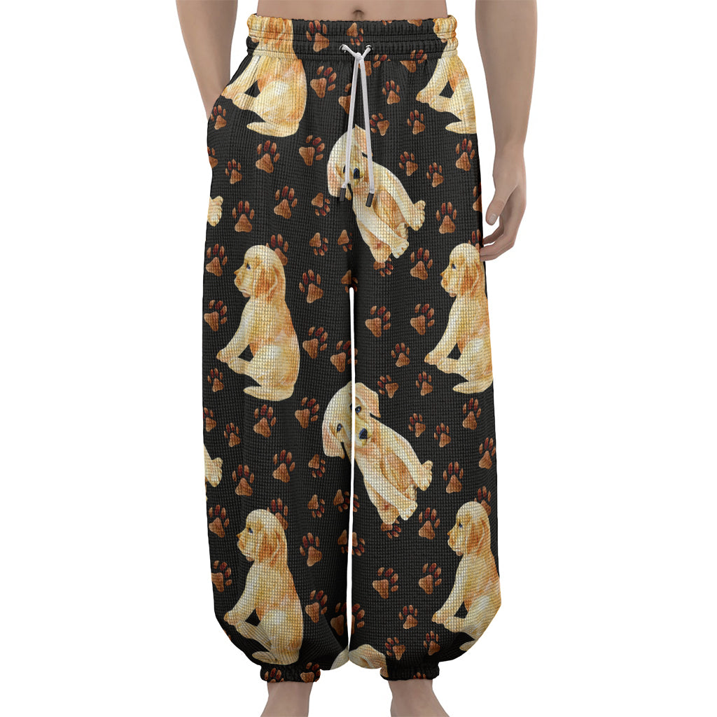 Labrador Retriever Puppy Pattern Print Lantern Pants