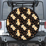 Labrador Retriever Puppy Pattern Print Leather Spare Tire Cover