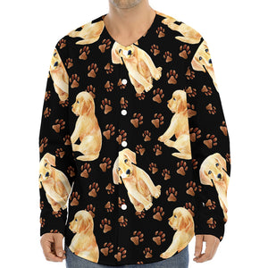 Labrador Retriever Puppy Pattern Print Long Sleeve Baseball Jersey