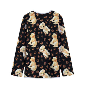 Labrador Retriever Puppy Pattern Print Long Sleeve Short Coat