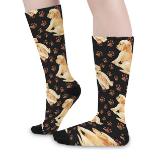 Labrador Retriever Puppy Pattern Print Long Socks