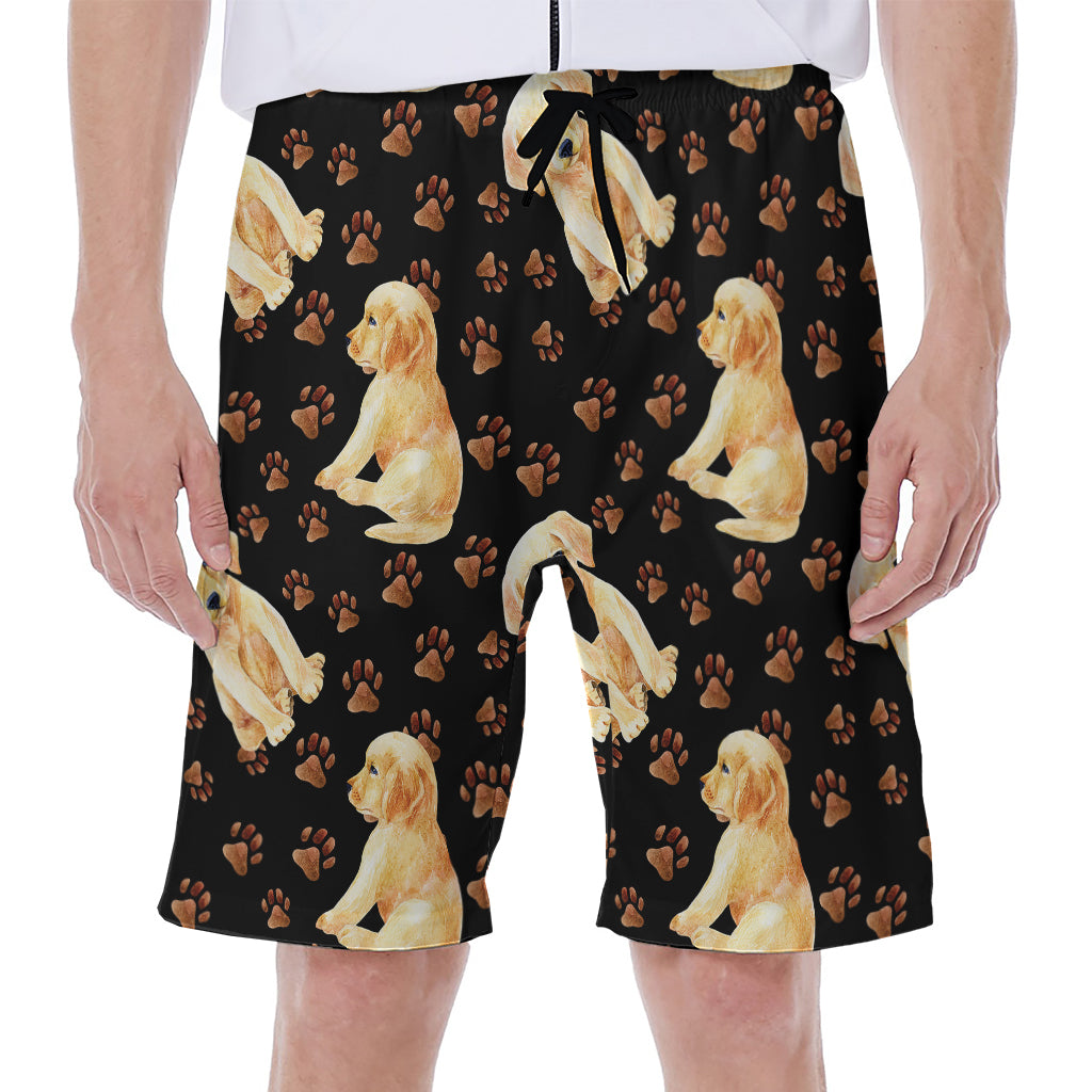 Labrador Retriever Puppy Pattern Print Men's Beach Shorts