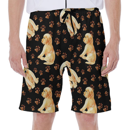 Labrador Retriever Puppy Pattern Print Men's Beach Shorts