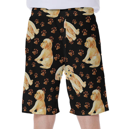 Labrador Retriever Puppy Pattern Print Men's Beach Shorts