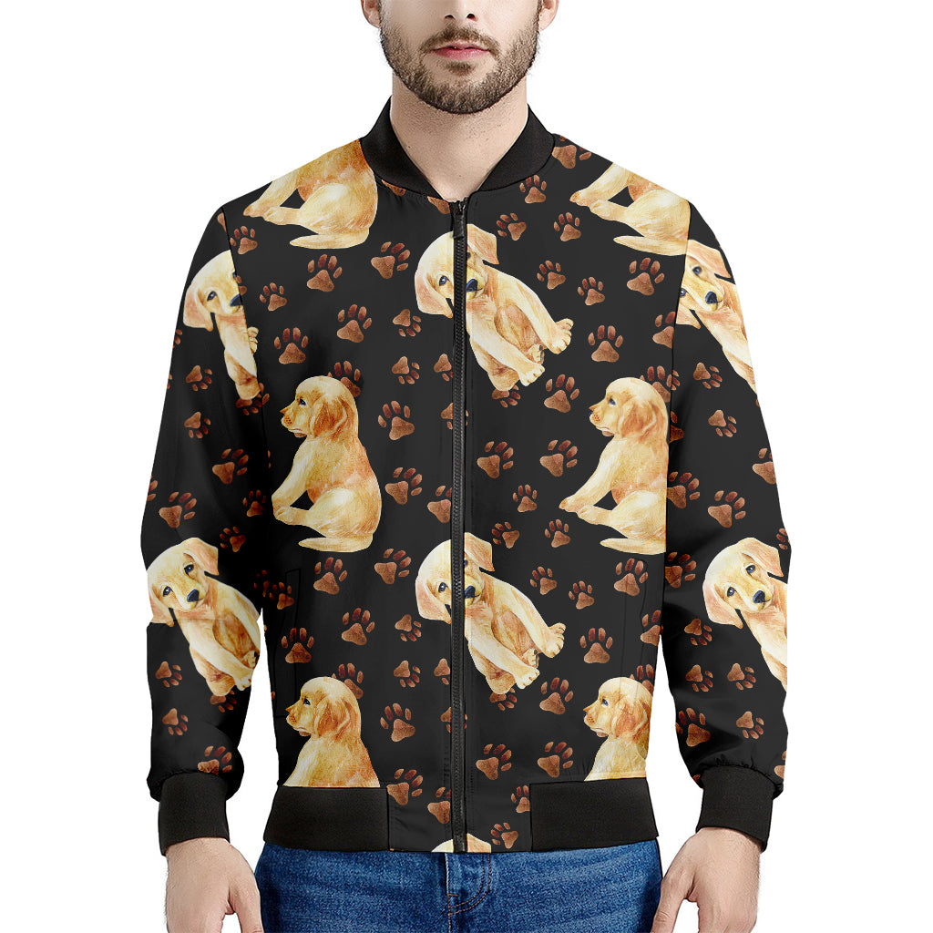 Labrador Retriever Puppy Pattern Print Men's Bomber Jacket