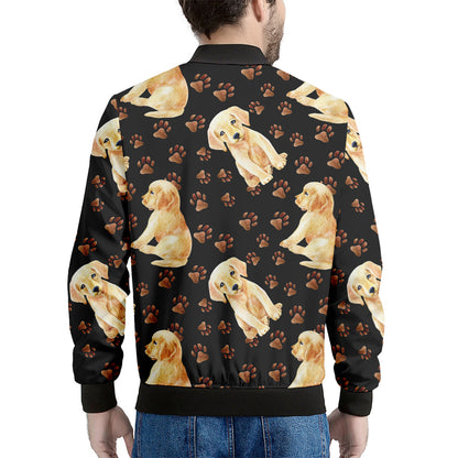 Labrador Retriever Puppy Pattern Print Men's Bomber Jacket