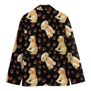 Labrador Retriever Puppy Pattern Print Men's Cotton Blazer