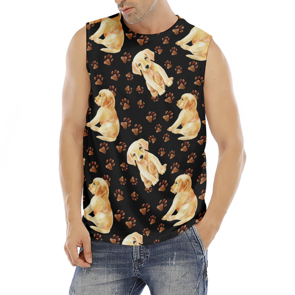 Labrador Retriever Puppy Pattern Print Men's Fitness Tank Top