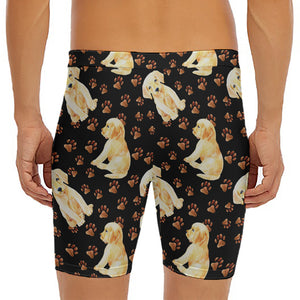 Labrador Retriever Puppy Pattern Print Men's Long Boxer Briefs