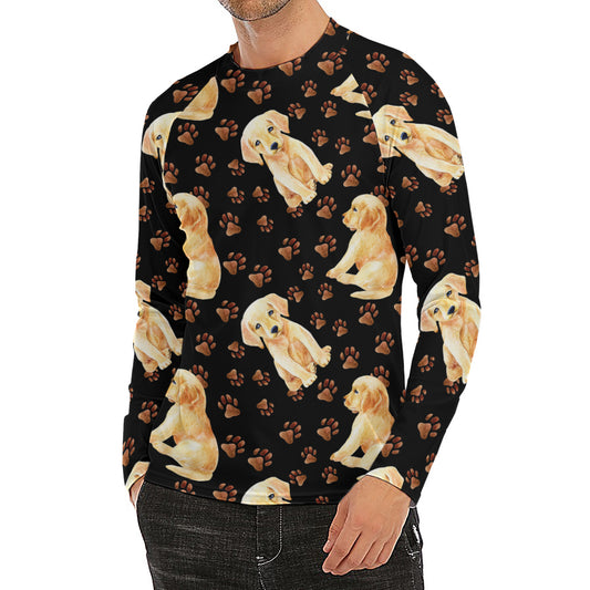 Labrador Retriever Puppy Pattern Print Men's Long Sleeve Rash Guard