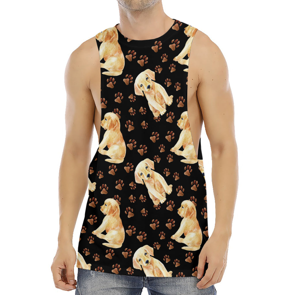 Labrador Retriever Puppy Pattern Print Men's Muscle Tank Top