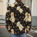 Labrador Retriever Puppy Pattern Print Men's Shirt Jacket