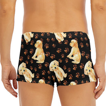 Labrador Retriever Puppy Pattern Print Men's Short Boxer Briefs