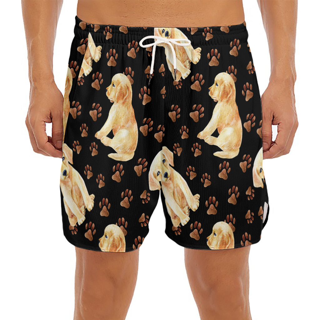 Labrador Retriever Puppy Pattern Print Men's Split Running Shorts